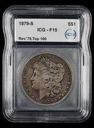 1879 S Reverse of 1878 Top 100 $1 ICG  F15