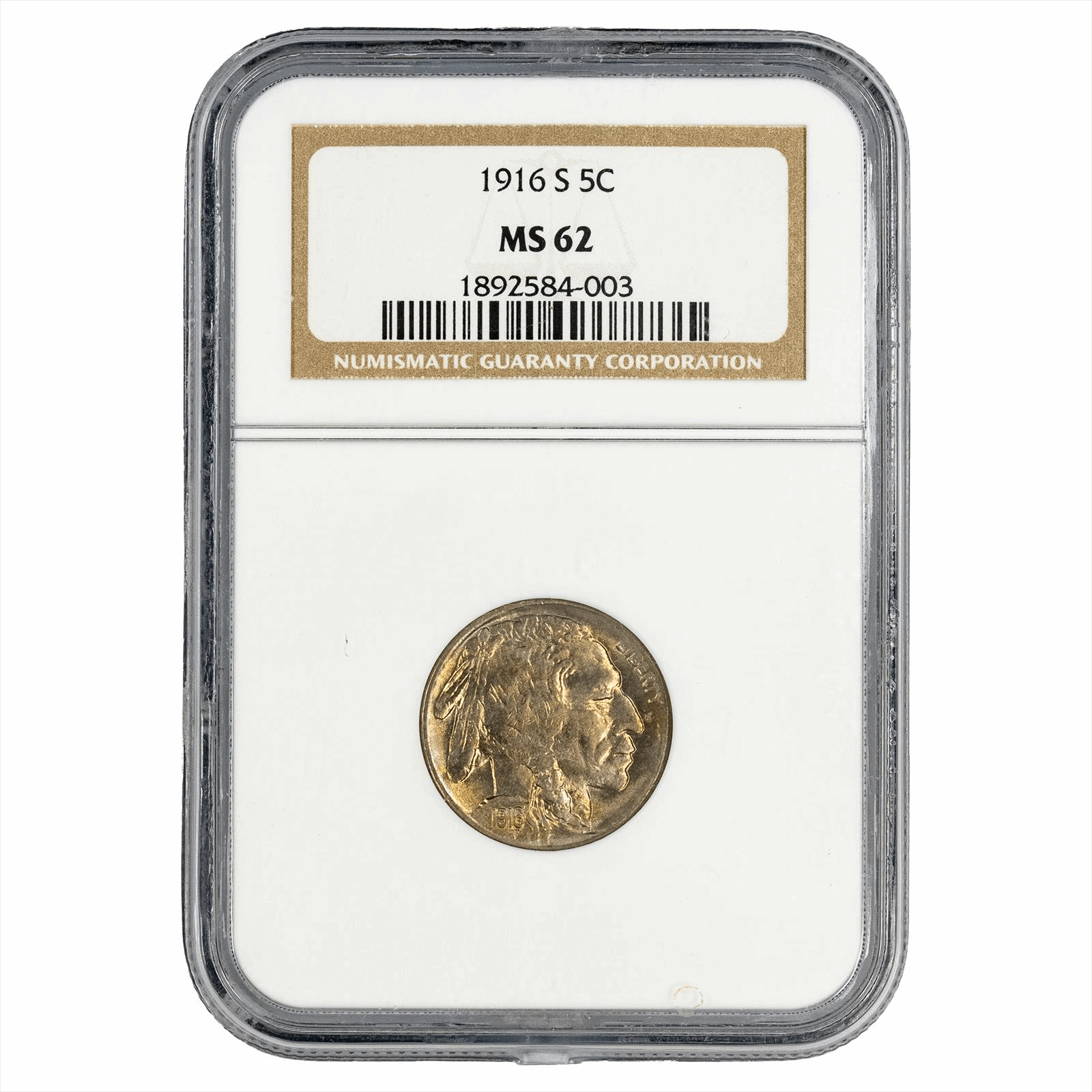 1916-S Buffalo Nickel 5C NGC MS 62 
