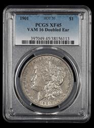 1901 $1 PCGS VAM 16 Doubled Ear XF45
