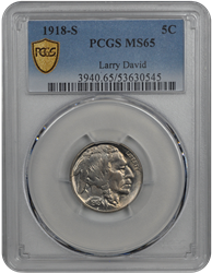 1918-S Buffalo PCGS MS 65