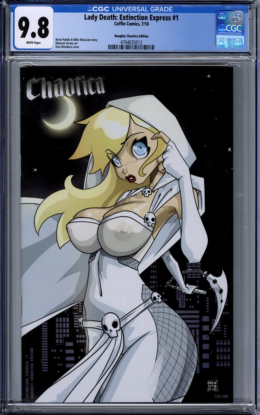 Lady Death: Extinction Express #1 CGC 9.8(Coffin, 2018) Naughty Chaotica Edition 