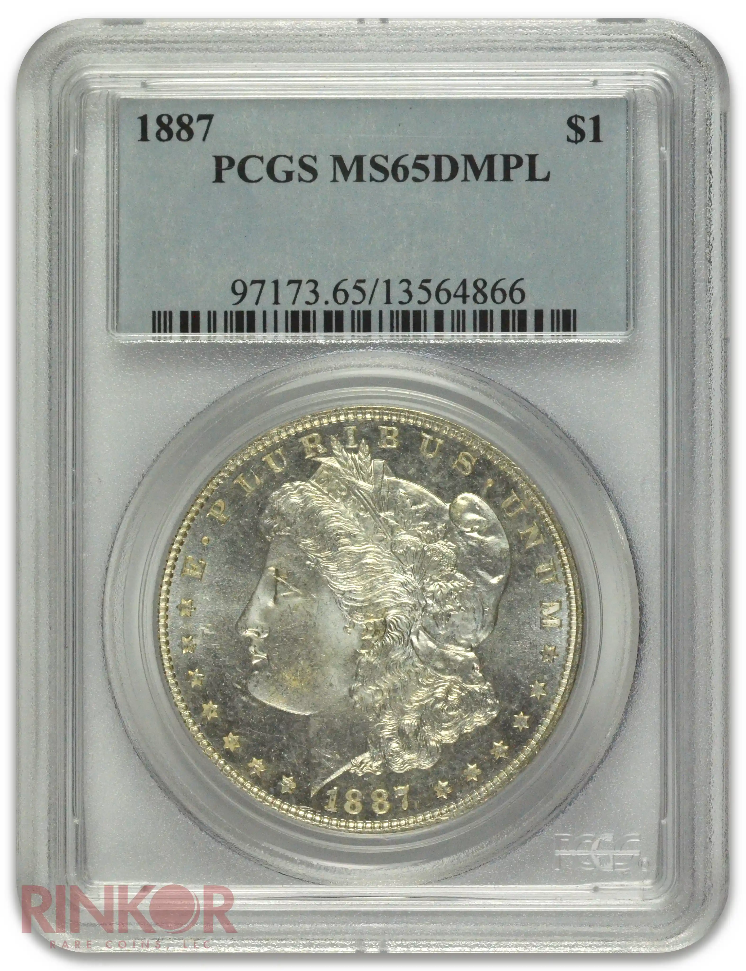 1887 $1 Morgan Dollar PCGS MS 65 DMPL