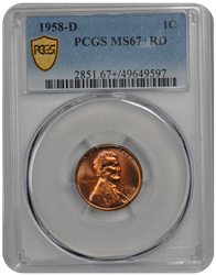 1958-D Lincoln PCGS RD 67+