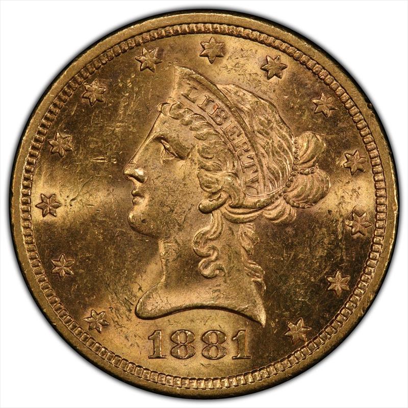 1881-S $10 PCGS MS 62 CAC