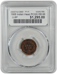 1906 Indian Head PCGS RB 66