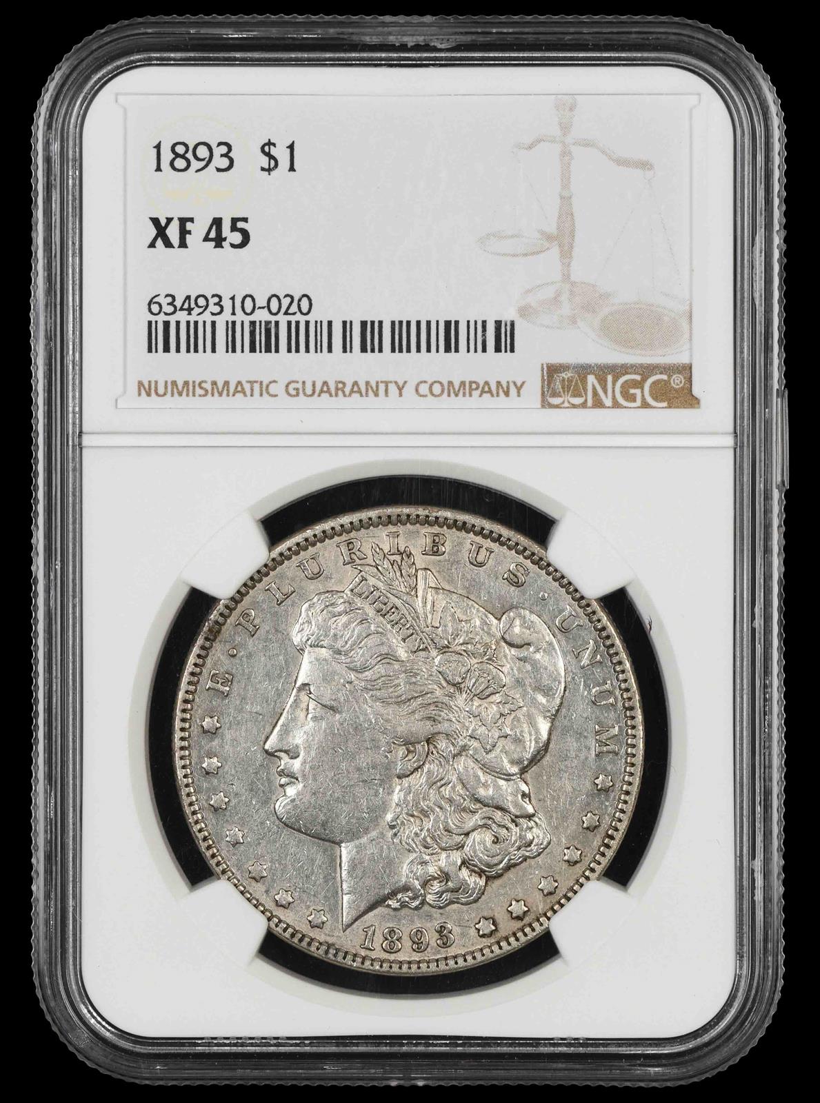 1893 $1 NGC XF-45