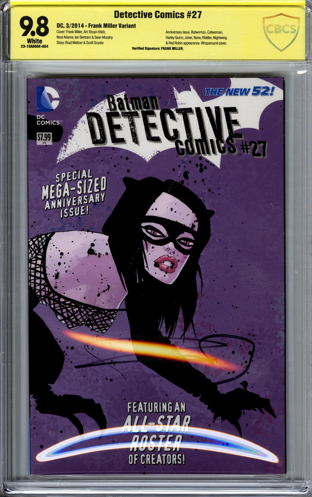 Detective Comics #27 CBCS 9.8 (D.C., 2014) Signed by Frank Miller 