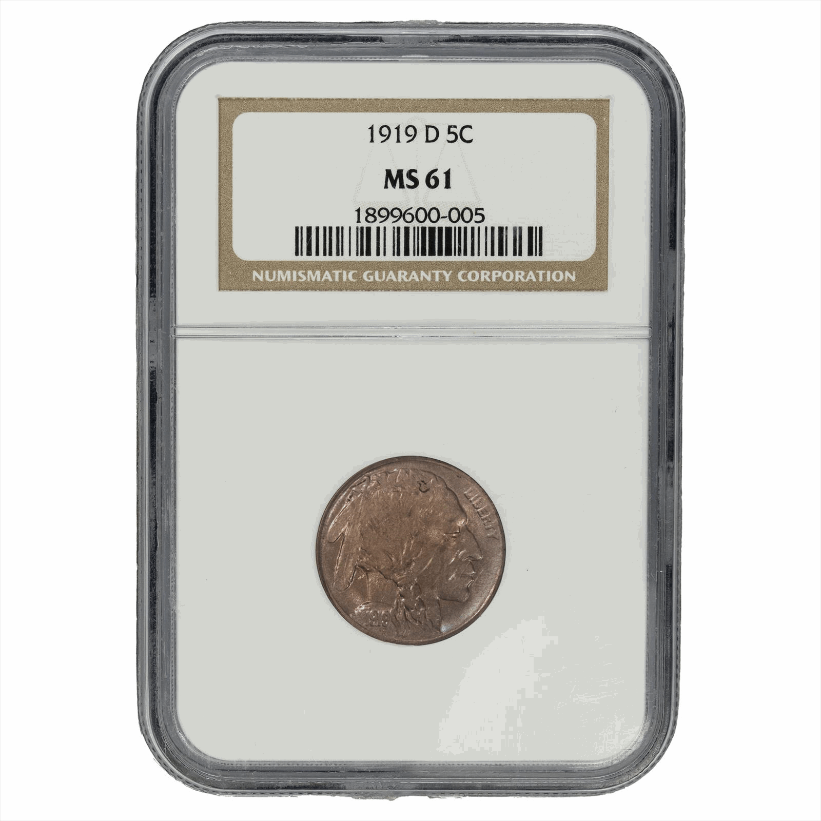 1919-D 5C Buffalo Nickel NGC MS 61 