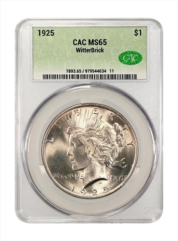 1925 $1 CACG MS 65 WitterBrick