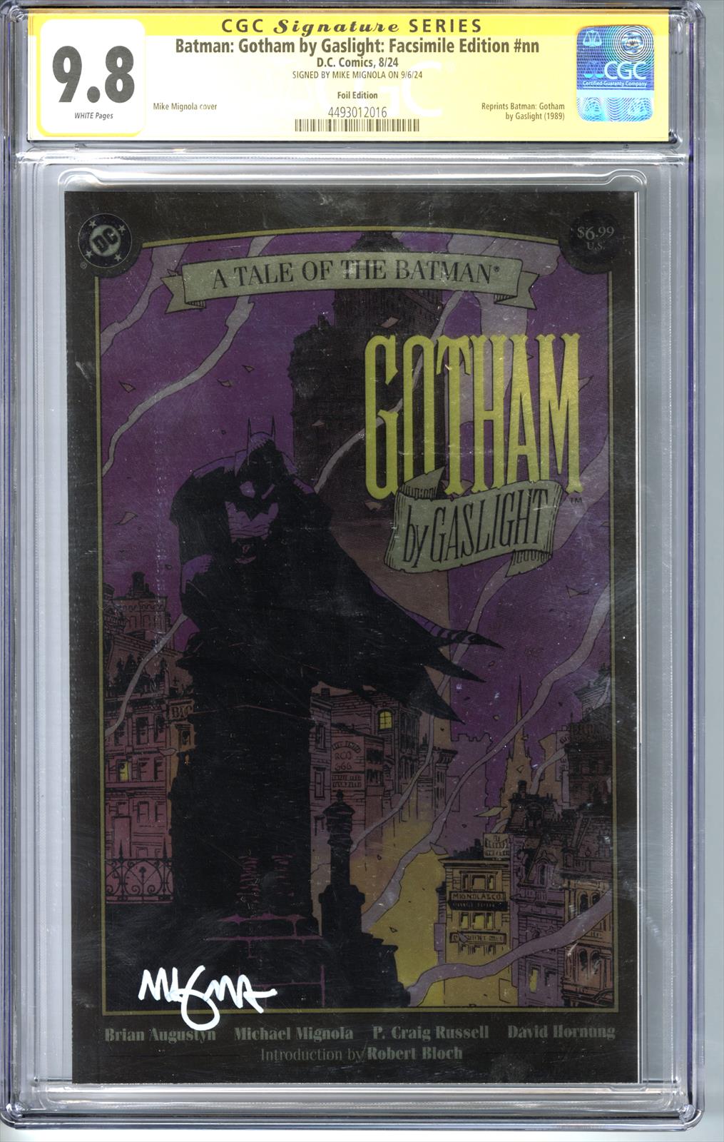 Batman: Gotham By Gaslight: Facsimile Edition CGC 9.8 Signature Series Signed by Mike Mignola (Foil Edition) 