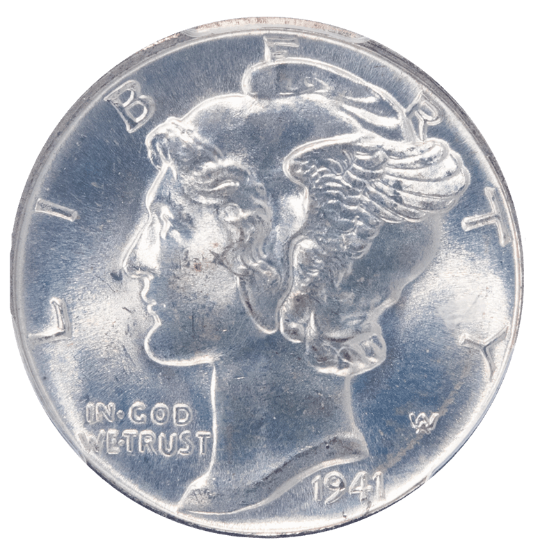 1941-D Mercury Dime, PCGS  MS 65 FB - Nice White Coin
