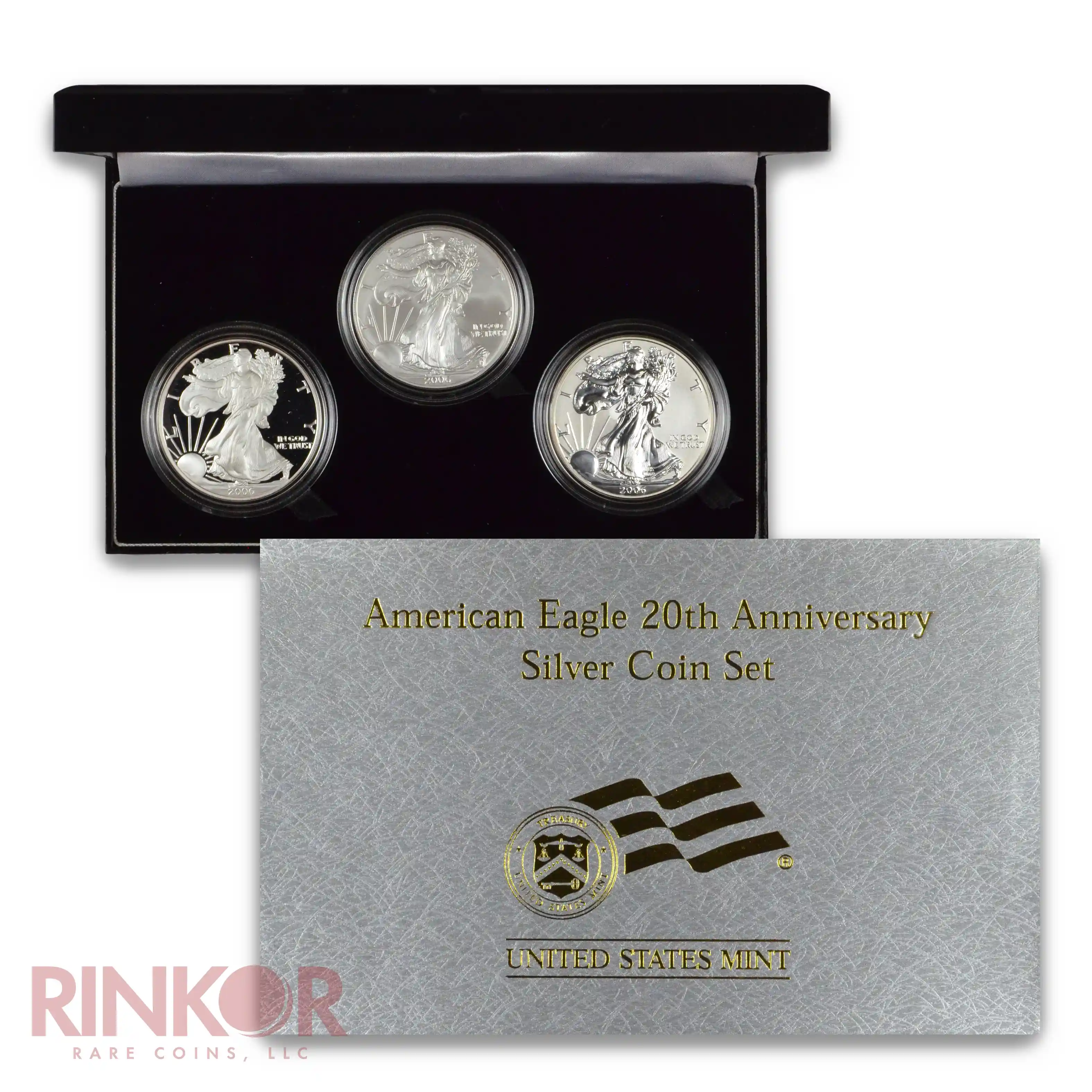 2006-W 20th Anniversary Silver Eagle 3-Coin Set (Box and CoA)