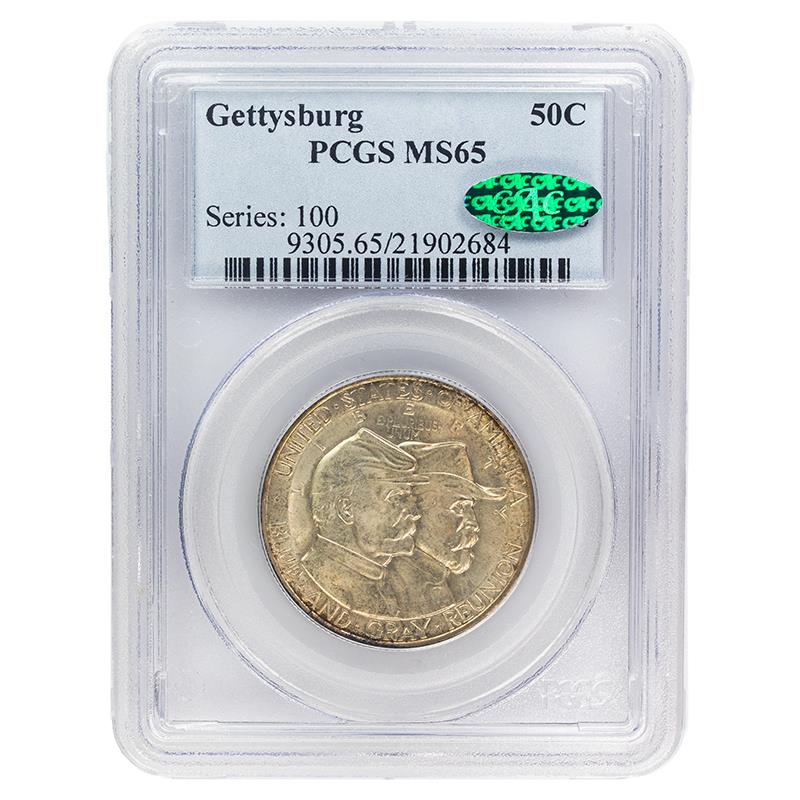 1936 Gettysburg Commemorative Half Dollar, 50C PCGS MS 65, CAC Certified