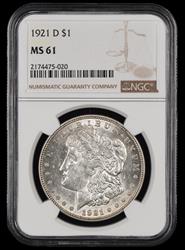 1921 D $1 NGC MS 61