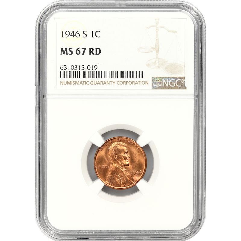 1946-S Lincoln Wheat Cent 1C NGC MS67RD