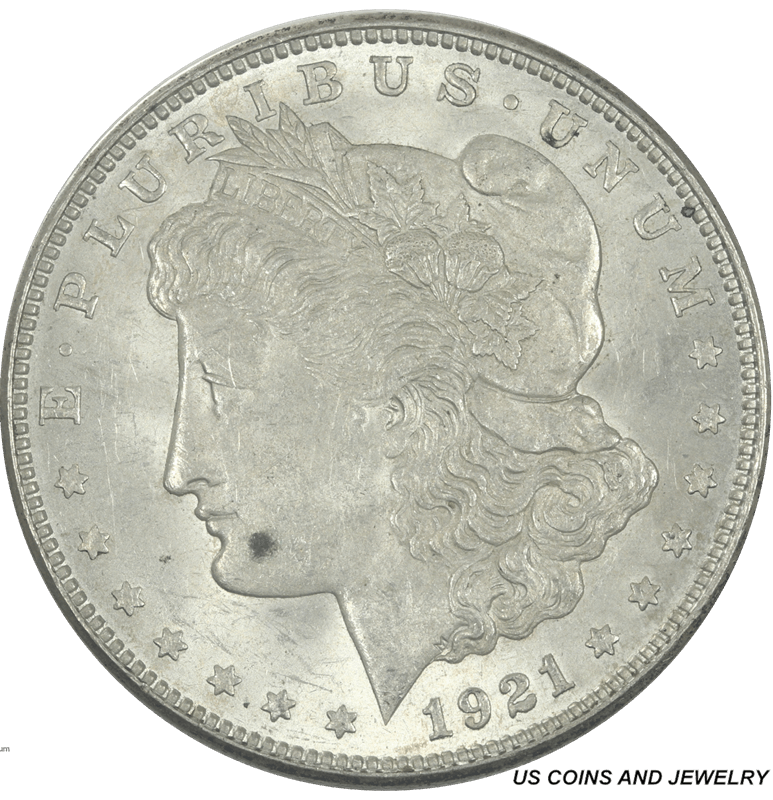 1921-D Morgan Silver Dollar $1 Almost Uncirculated AU