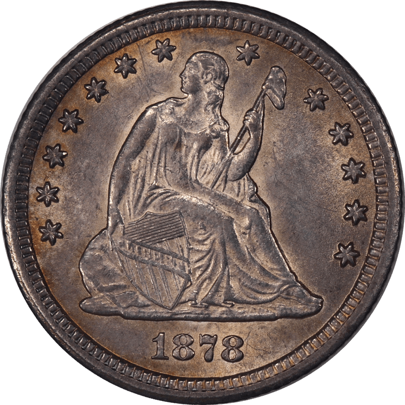 1878-CC Seated Liberty Quarter, With Motto, Raw  Uncirculated - Nice Original Coin 