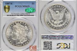 1887/6 $1 PCGS MS 65+ CAC