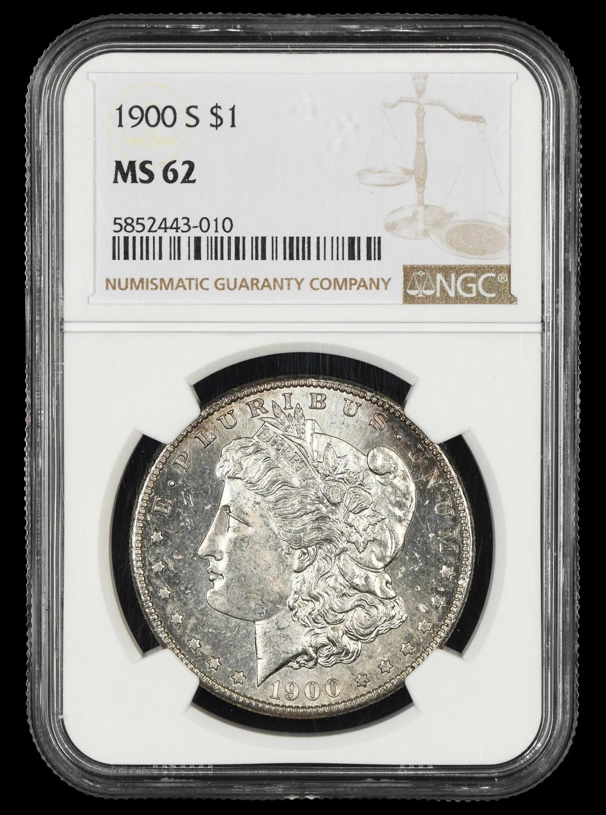 1900 S $1 NGC MS 62