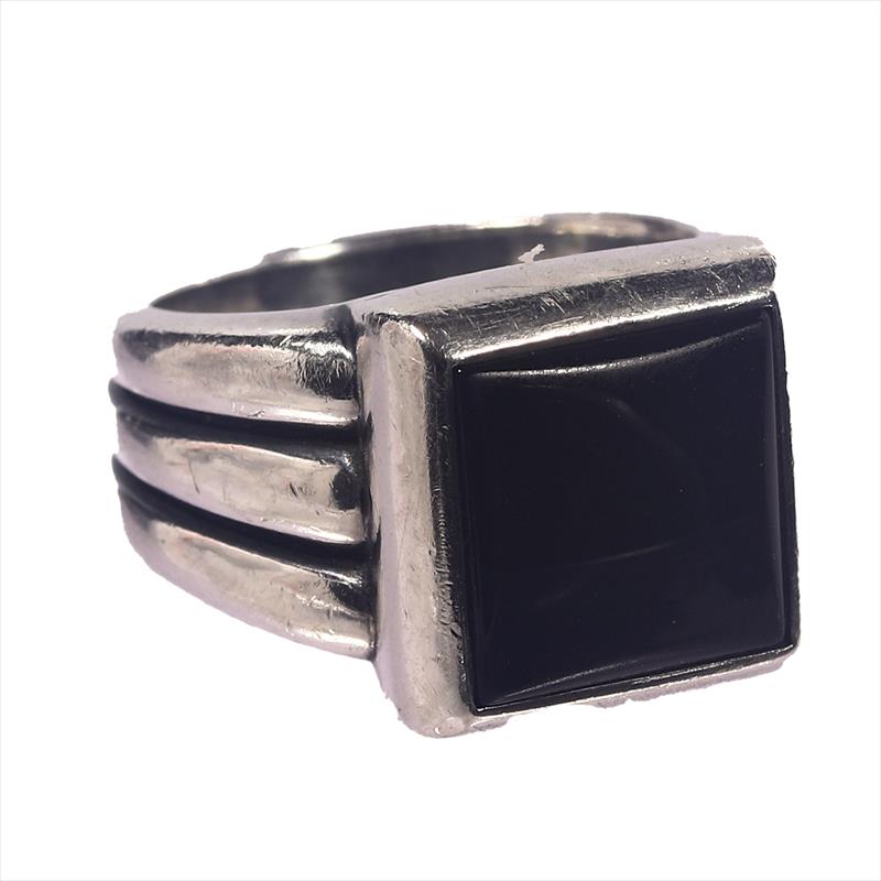 James Avery Sterling Silver Square Black Onyx Ring Retired (Size: 9) - 15.1g 