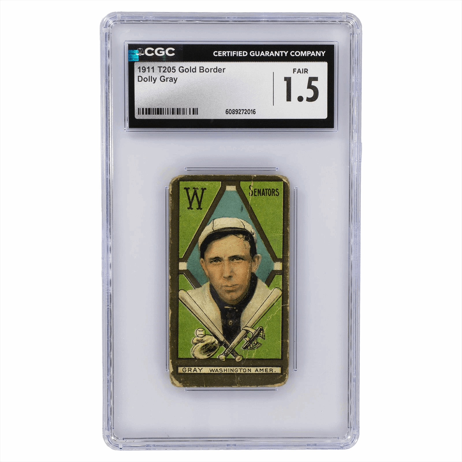 1911 T205 Gold Border Dolly Gray CGC Fair 1.5