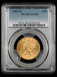 1903 O $10 Gold PCGS AU 58