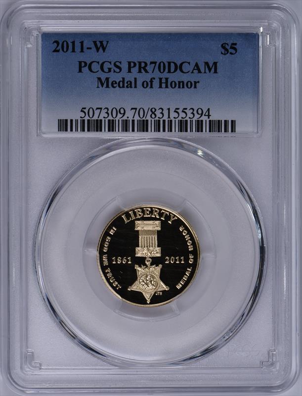 2011-W $5 Gold Medal of Honor PCGS PR70DCAM PR 70