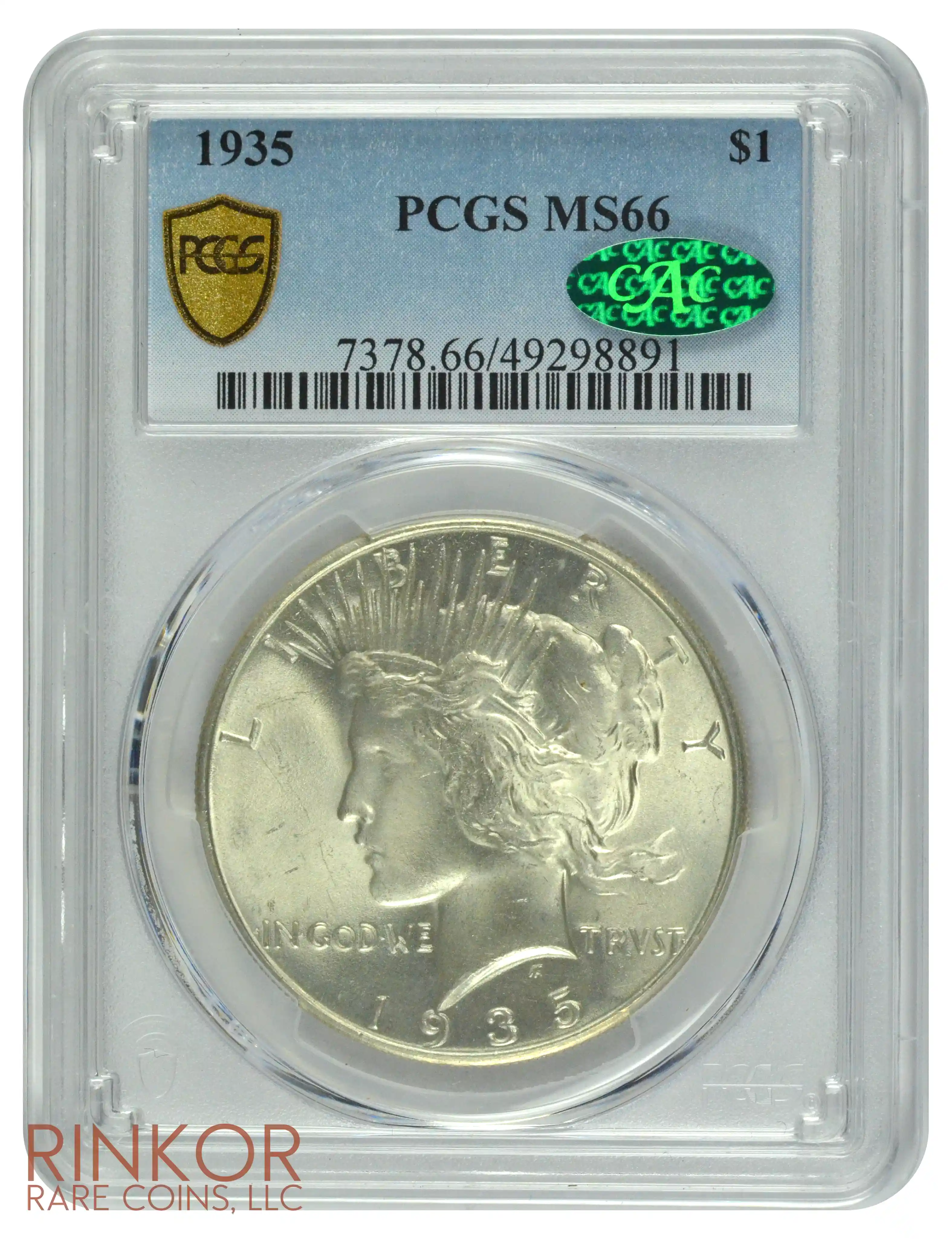 1935 $1 PCGS MS 66 CAC