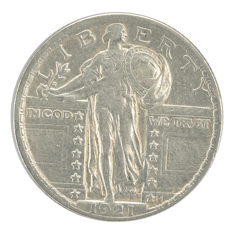 1921 Standing Liberty Liberty Quarter 25c Uncertified XF+/AU
