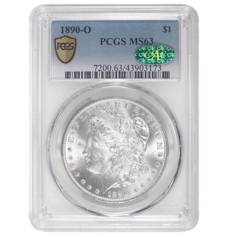 1890-O Morgan Silver Dollar PCGS And CAC Choice Unc MS 63 