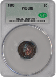 1883 1C Indian Cent - Type 3 Bronze CACG BN  PR66