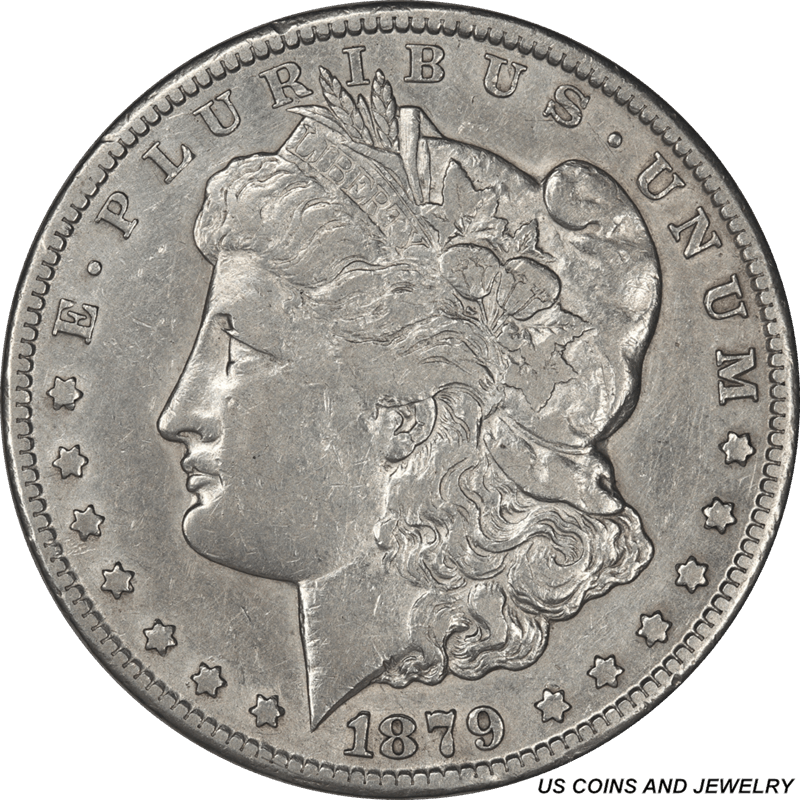 1879-CC Morgan Silver Dollar,  Circulated, Almost Uncirculated+