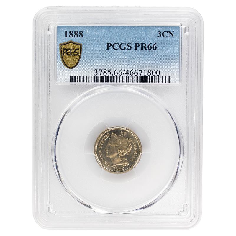 1888 Three Cent Nickel, 3CN PCGS PR 66