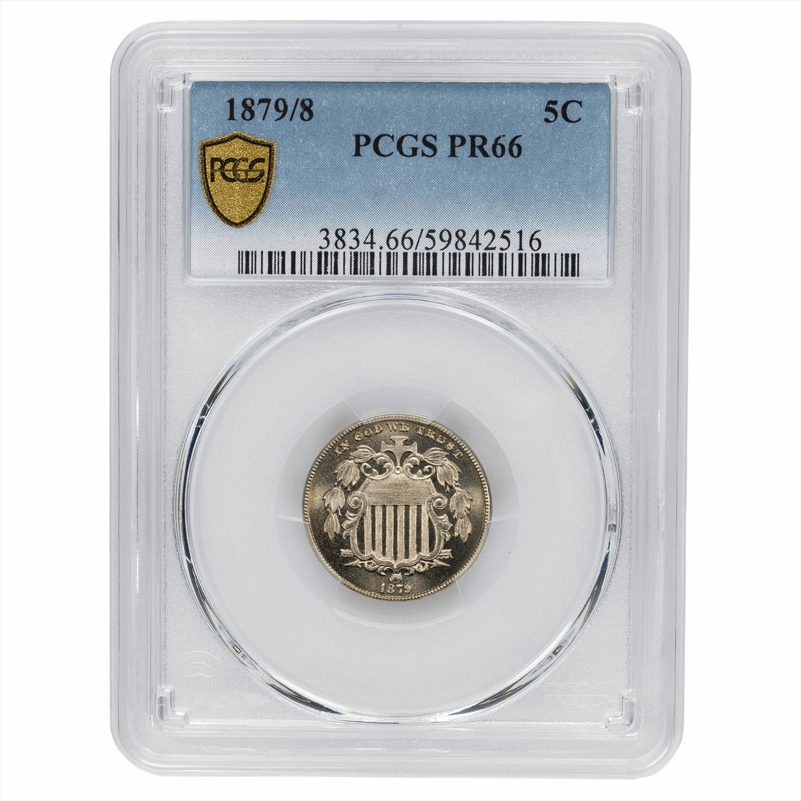 1879/8 Shield Nickel 5C PCGS PR 66