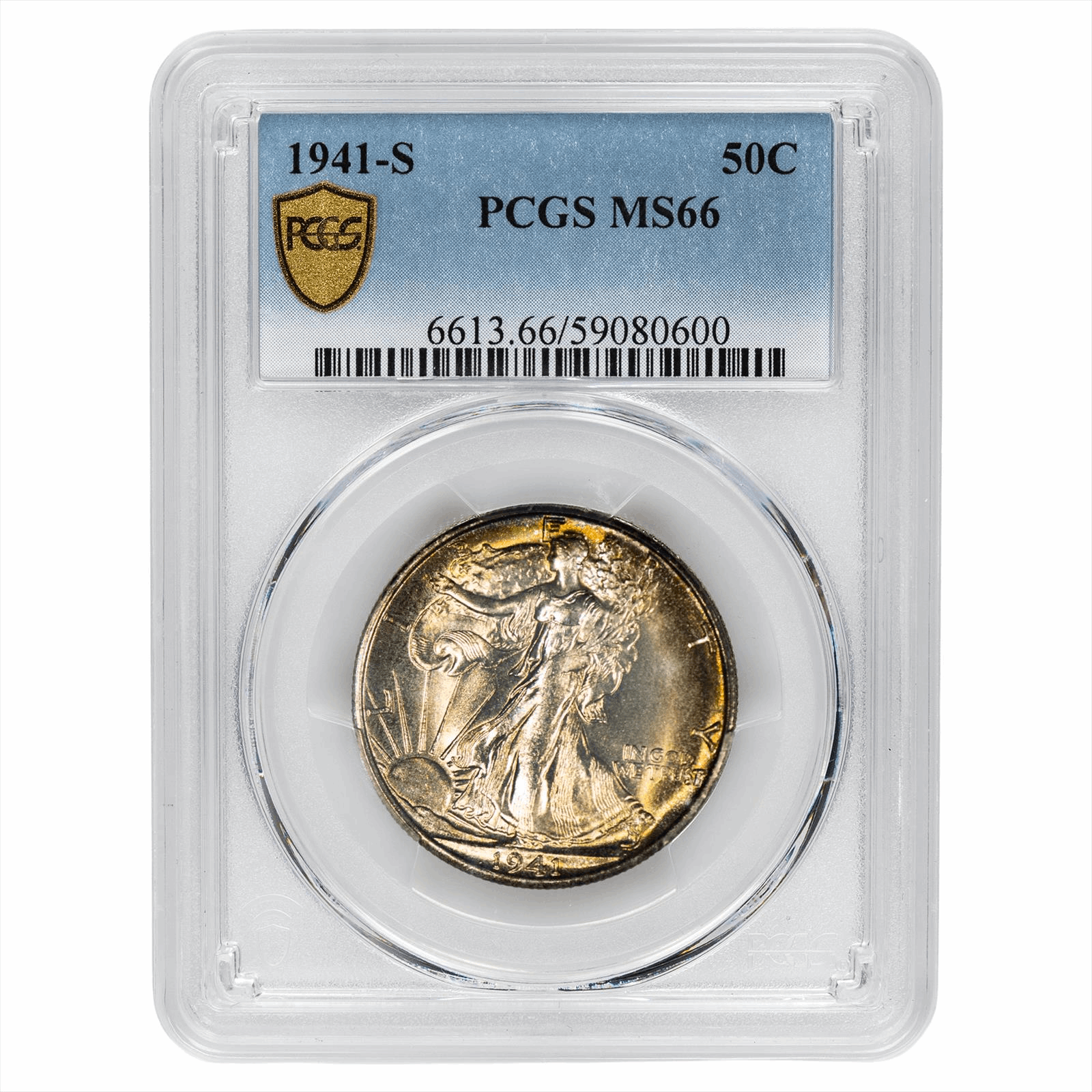 1941-S Walking Liberty Half Dollar 50C PCGS MS 66 