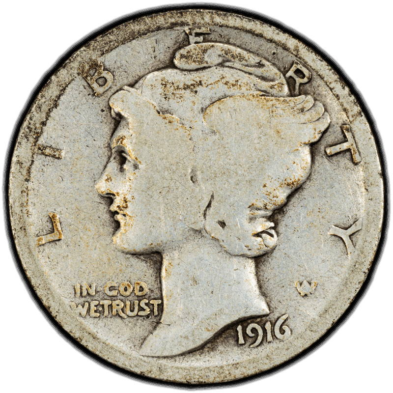 1916-D 10C PCGS G-4