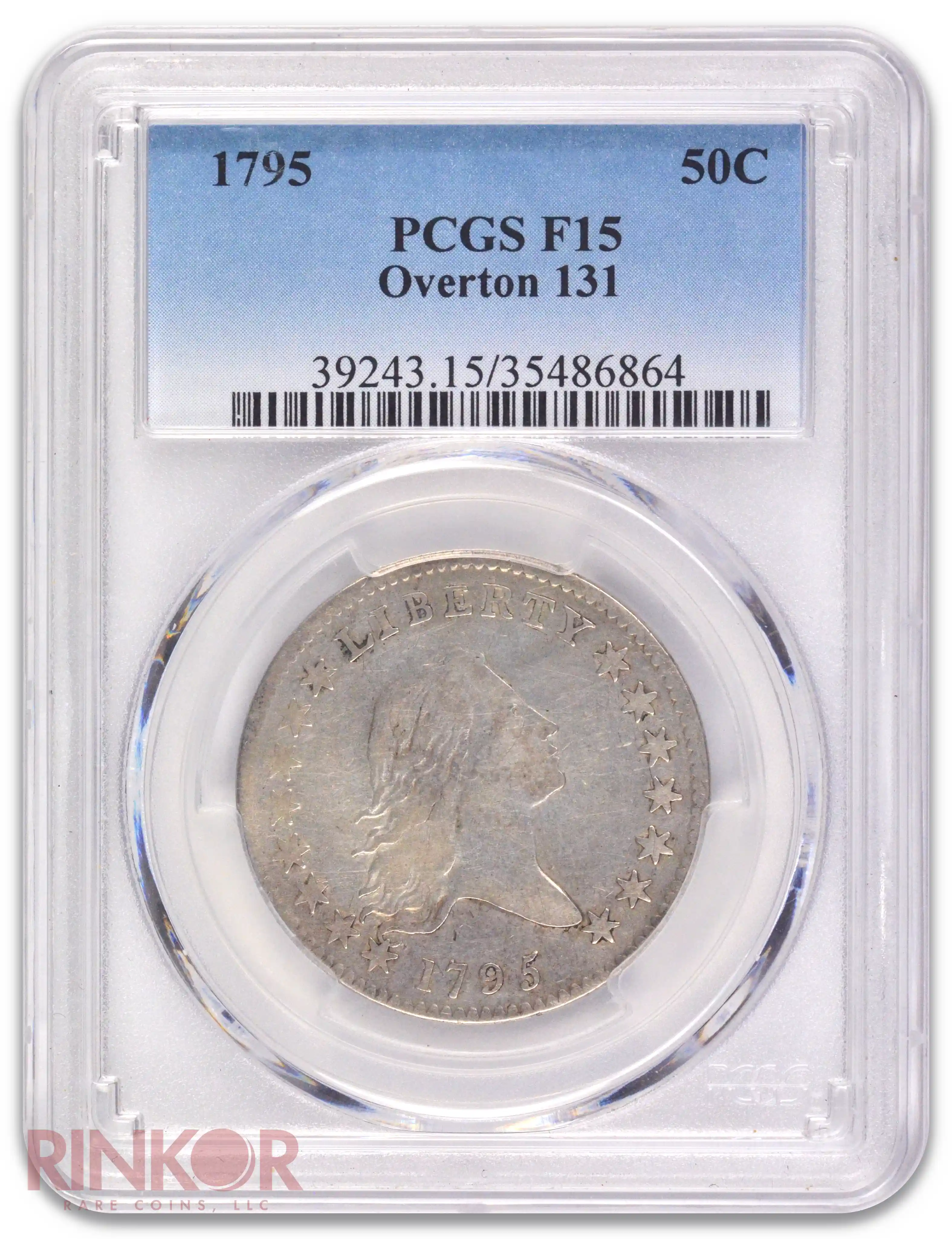 1795 Overton-131 Flowing Hair Half Dollar PCGS F-15