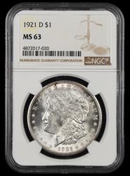 1921 D $1 NGC MS63 MS63