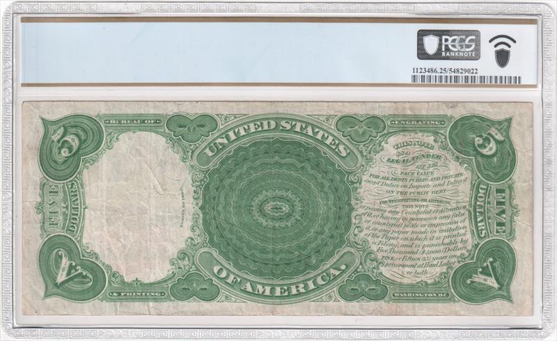 Fr. 91 1907 $5 Legal Tender PCGS VF25