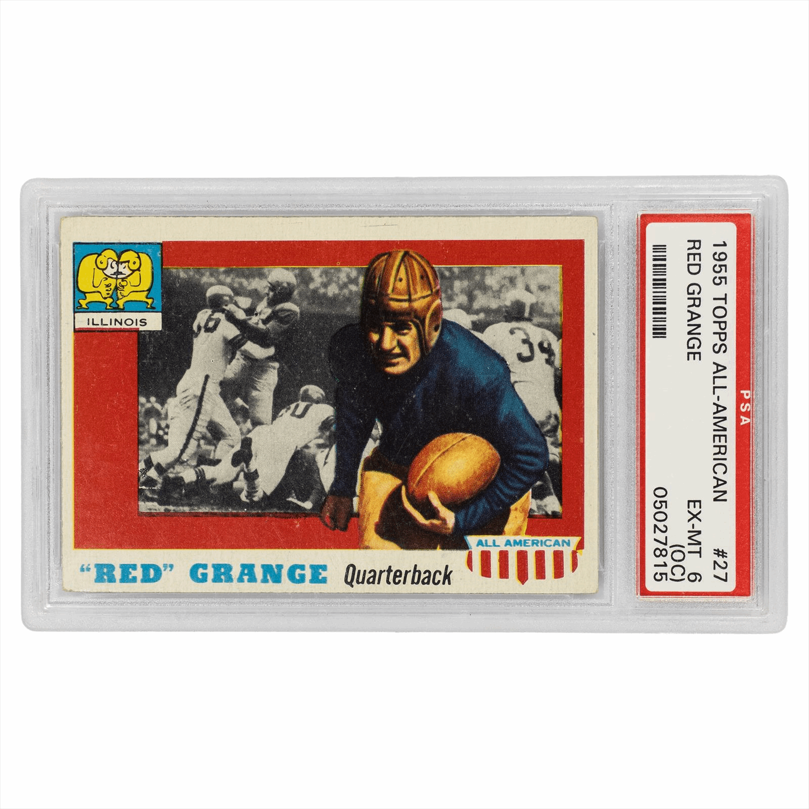 1955 Topps All-Amer. Red Grange #27 PSA EX-MT 6 (OC) Cert #05027815