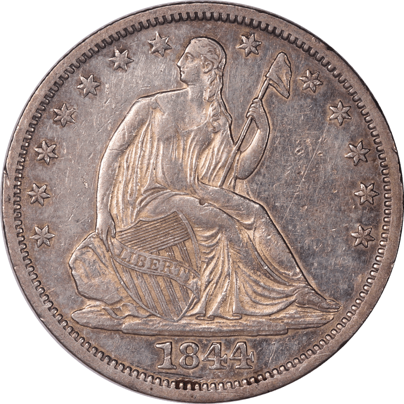 1844-O Liberty Seated Half Dollar 50c Choice AU Details 