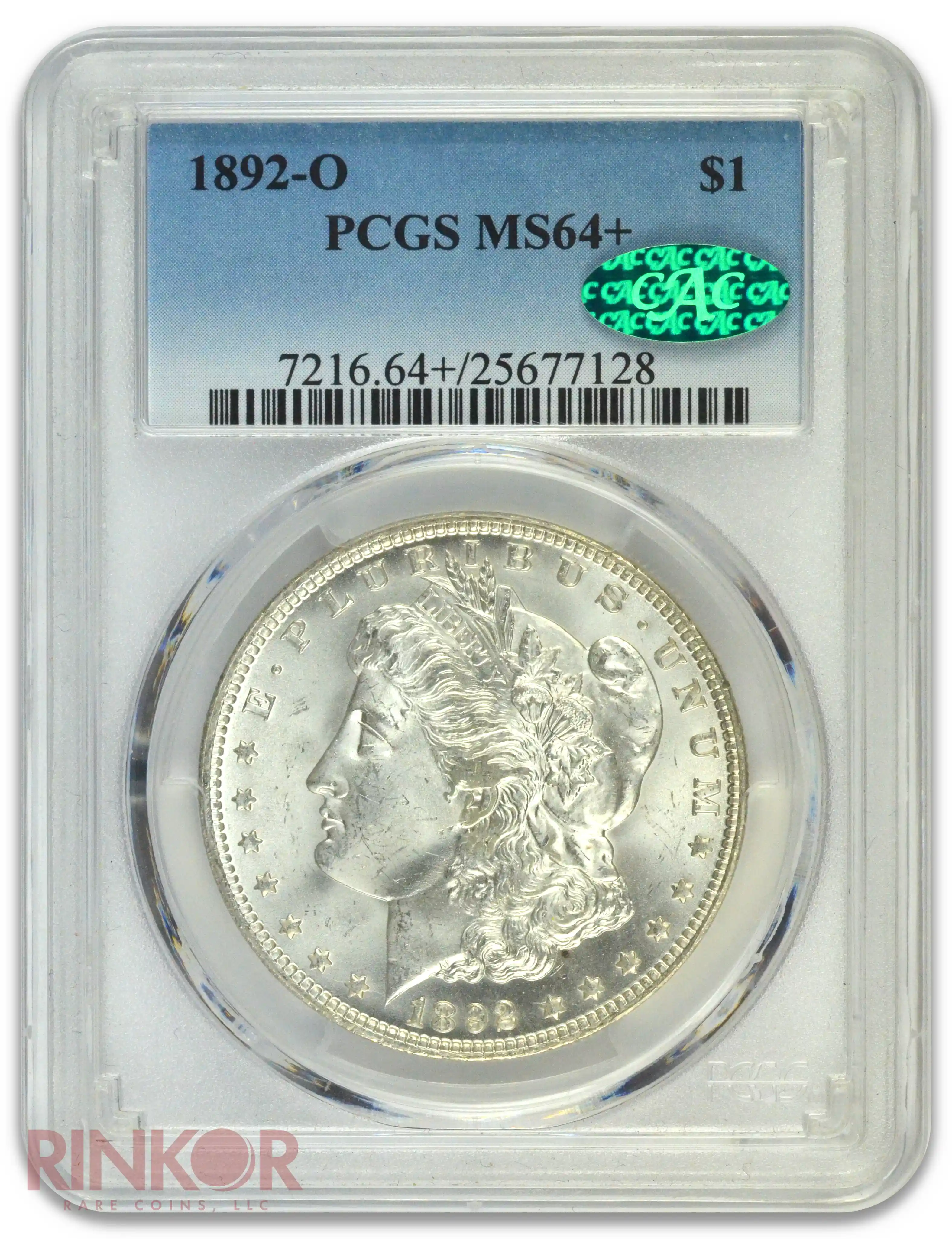1892-O $1 Morgan Dollar PCGS MS 64+ CAC