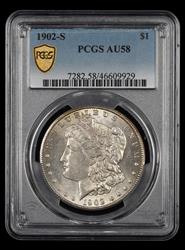 1902-S $1 PCGS AU-58