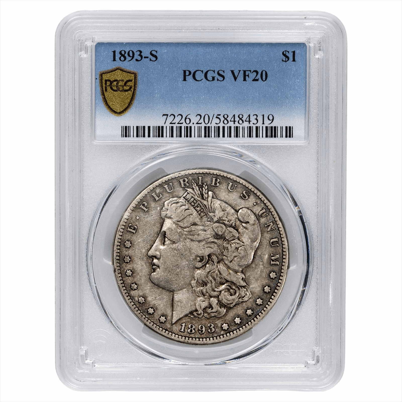 1893-S Morgan Silver Dollar $1 PCGS VF 20