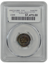 1901 1C Indian Cent - Type 3 Bronze PCGS BN #3426-8 PR66