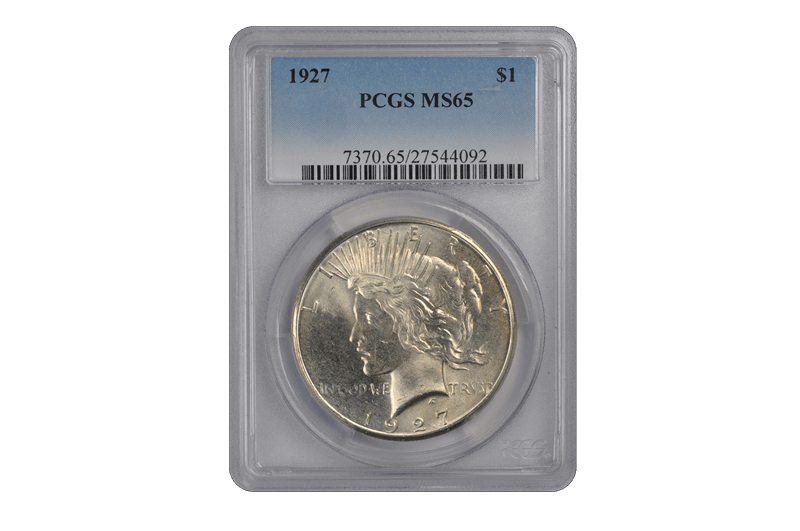 1927 $1 Peace Dollar PCGS  #3640-27 MS65