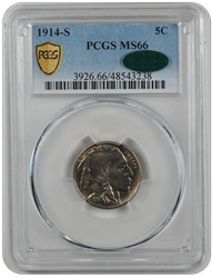 1914-S Buffalo PCGS CAC MS 66