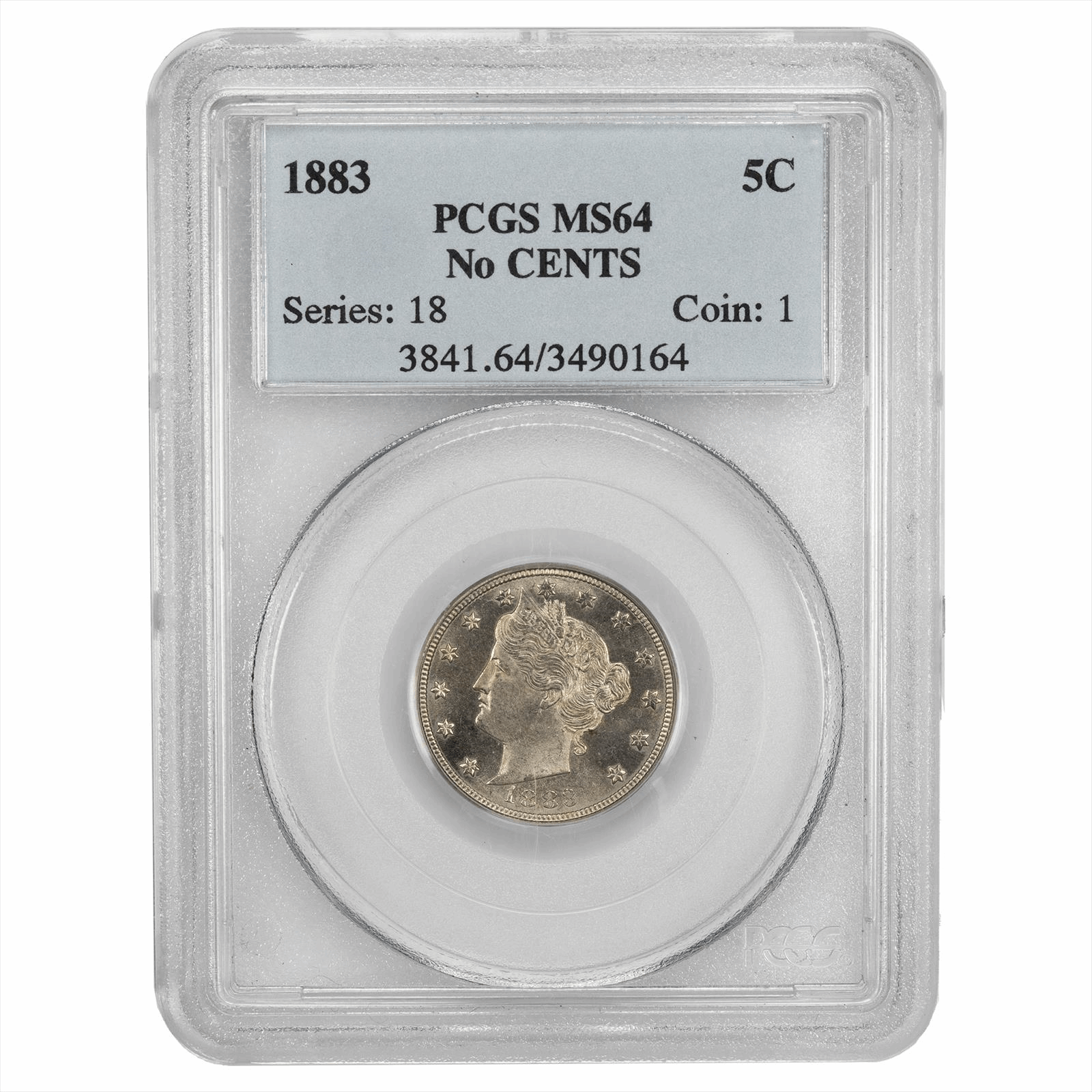 1883 Liberty Nickel 5C No Cents PCGS MS 64