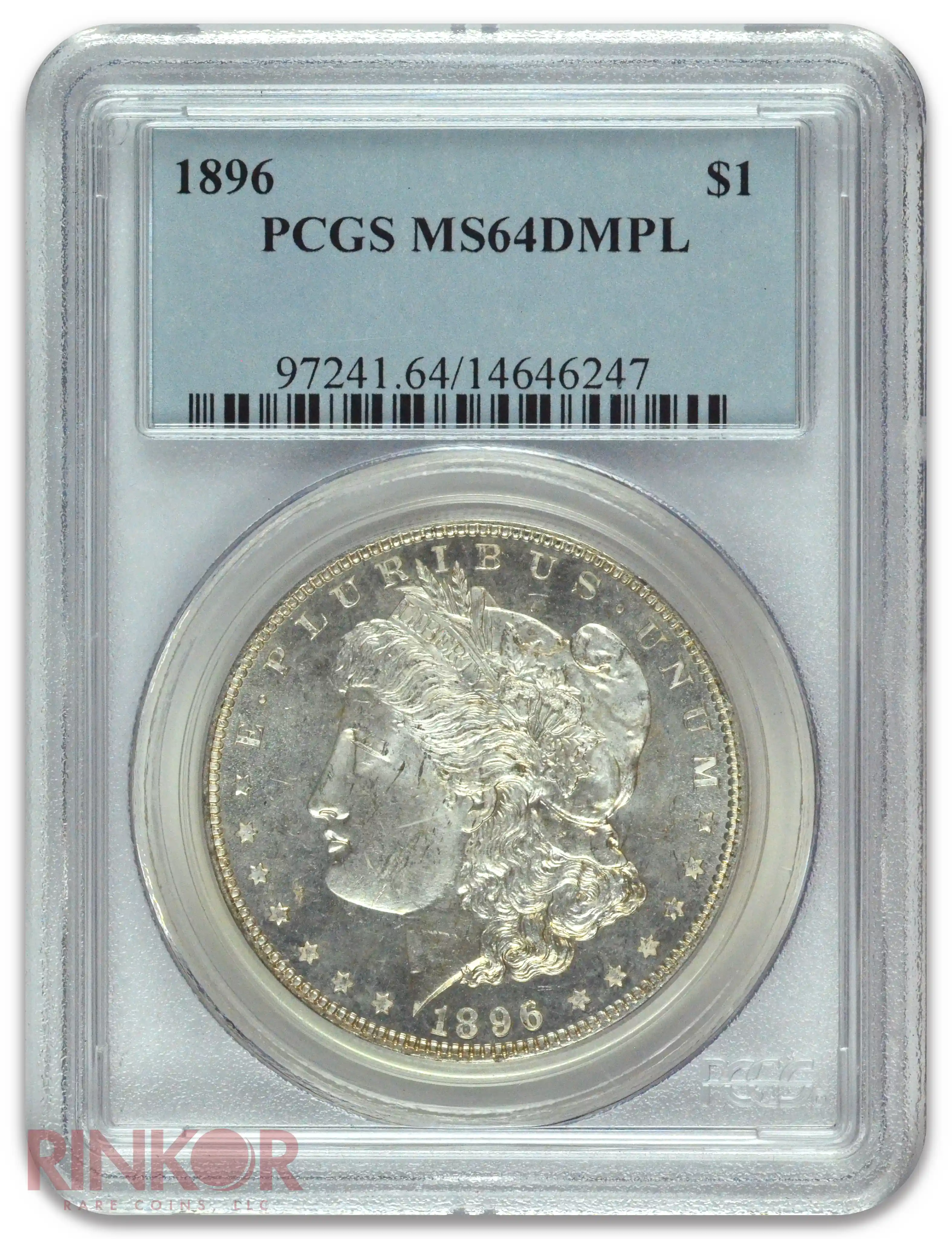 1896 $1 Morgan Dollar PCGS MS 64 DMPL
