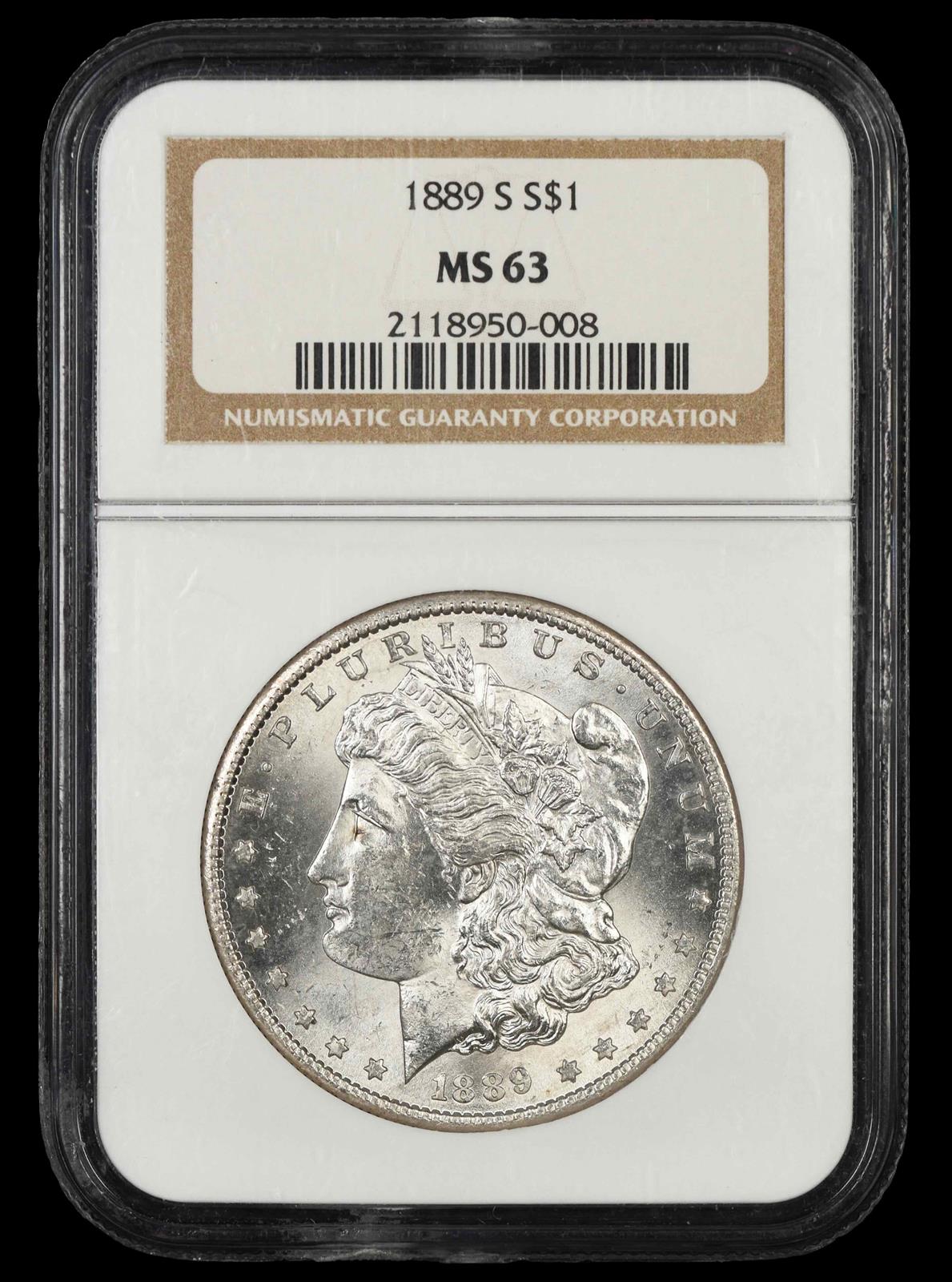 1889 S $1 NGC  MS63